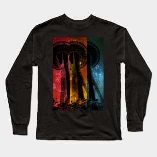 Colorful striped Space Tower Long Sleeve T-Shirt